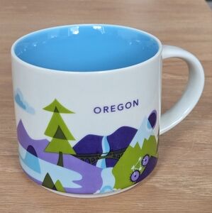 Starbucks Oregon Mug with Blue and Green Design
